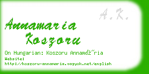 annamaria koszoru business card